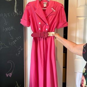 Impromptu 1980’s vintage pink button up dress  size s-m
